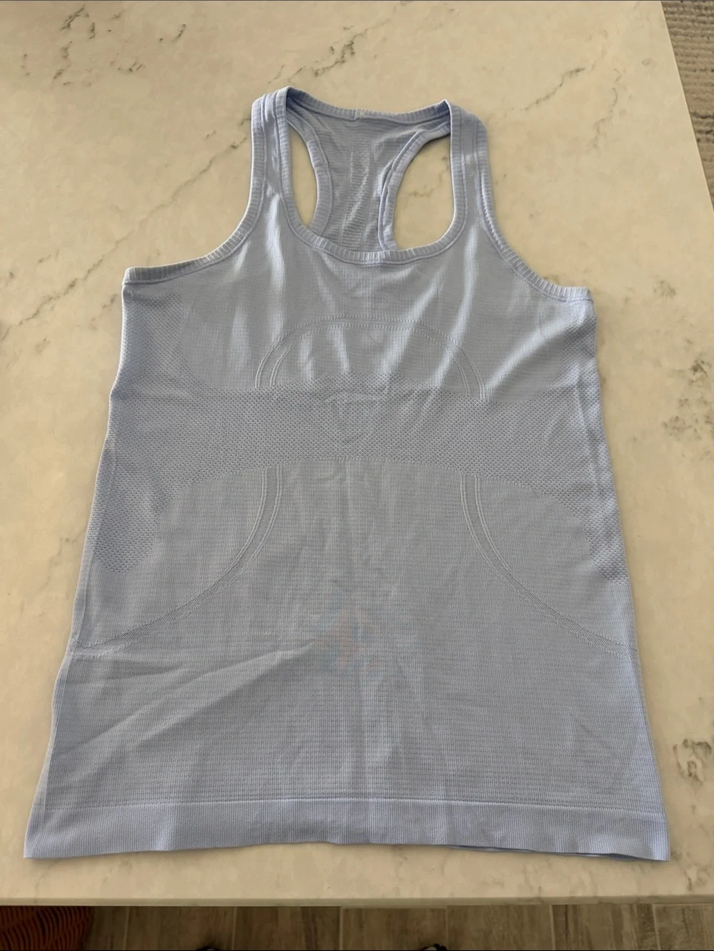 lululemon athletica Light Blue Racerback Tank Swiftly Tech hip length Lavendar